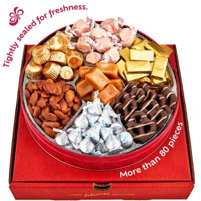 Gluten Free Palace Chocolate Candy Gift Basket - Chocolate Candy Box for Adults with Chocolate, Nuts and Candy - Holiday Gift Baskets