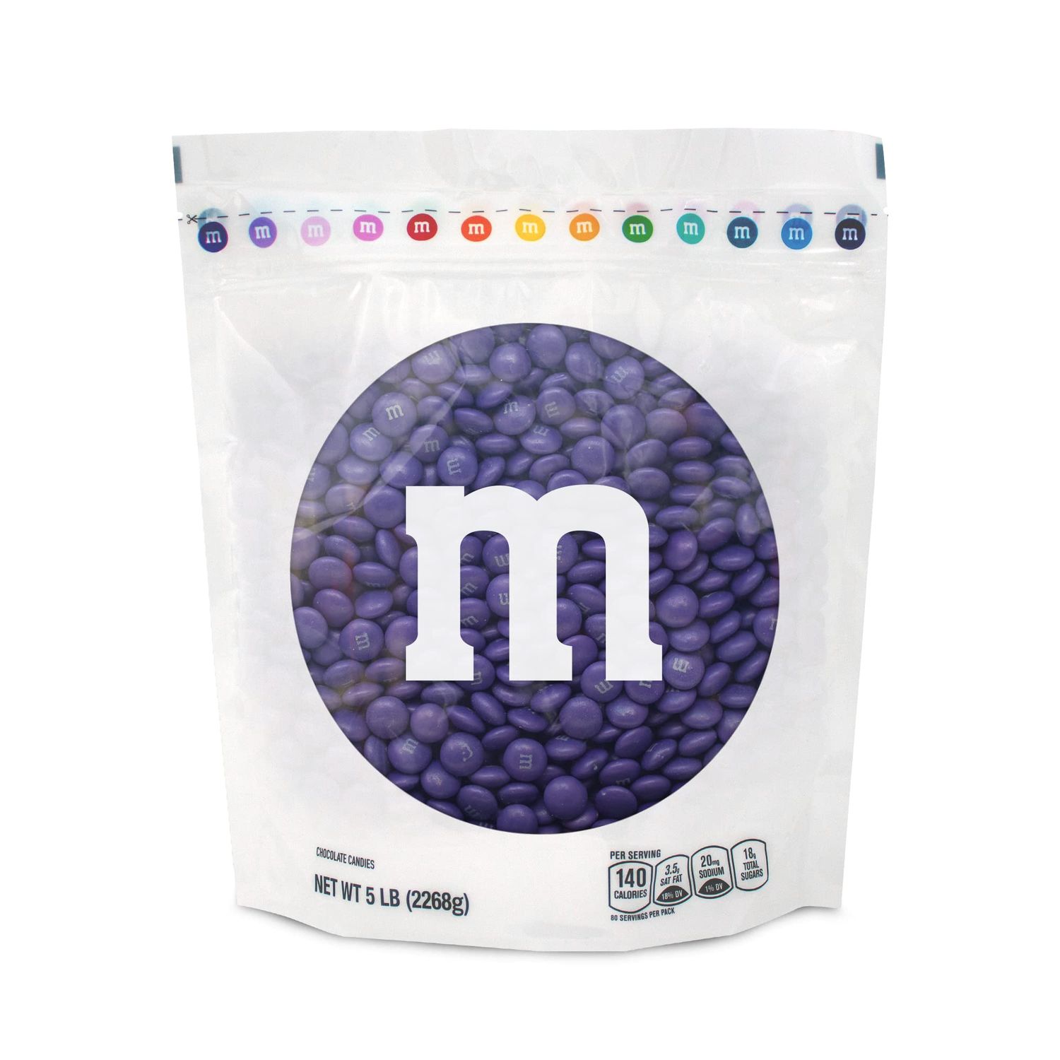 M&amp;MS Purple Milk Chocolate Candy, 5lbs of M&amp;M&#39;S in Resealable Pack for Candy Bars, Birthday Parties, Baby Showers, Mother&#39;s Day, Valentine&#39;s Day Gifts, Graduations, Dessert Tables &amp; DIY Party Favors