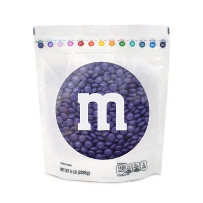 M&amp;MS Purple Milk Chocolate Candy, 5lbs of M&amp;M&#39;S in Resealable Pack for Candy Bars, Birthday Parties, Baby Showers, Mother&#39;s Day, Valentine&#39;s Day Gifts, Graduations, Dessert Tables &amp; DIY Party Favors