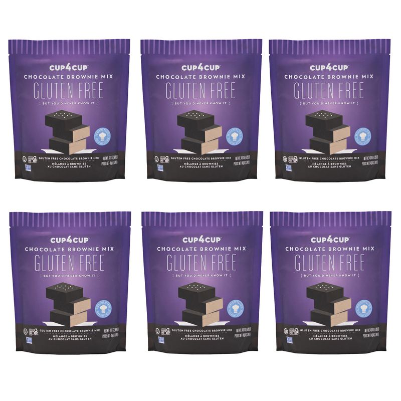 Cup4Cup Chocolate Brownie Mix, 14.25 Ounces, Certified Gluten Free, Dairy Free, Non-GMO, Kosher, Made in the USA, Pack of 6