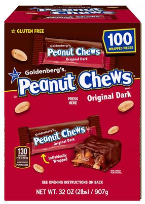 Goldenbergs Peanut Chews Original Dark Chocolate Gravity Feeder (100 ct.) - 2 Lbs.