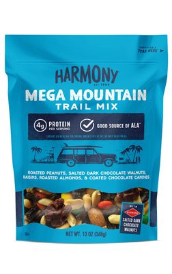 Diamond of California Harmony Mega Mountain Trail Mix with Mixed Nuts, Dried Fruit and Chocolate, 13 oz, 1 Unit