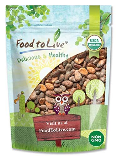 Food to Live Organic Cacao Beans, 1 Pound - Non-GMO, Keto, Vegan, Dry, Bulk, Rich in Dietary Fiber, Copper, Manganese, Magnesium, Zinc and polyphenols. Great Cocoa for Chocolate Making, Sirtfood