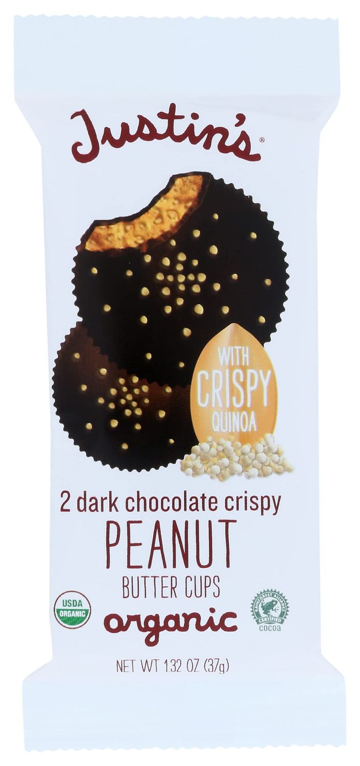 Justins Organic Dark Chocolate Crispy Peanut Butter Cups, 1.32 OZ