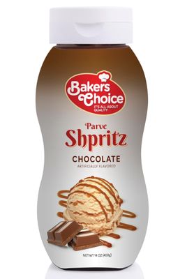 Bakers Choice Chocolate Syrup, Ice Cream Toppings , 14 Ounce - Squeeze Bottle - Pancake, Ice Cream Sundae Toppings - Dairy Free, Kosher