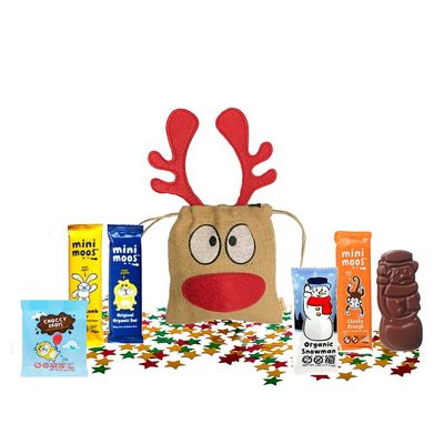 Moo Free Dairy free Gluten Free British Christmas Candy Chocolate UK | Basically British Reindeer Bag | British Christmas Shop | Imported from UK (Moo Free Chocolates)