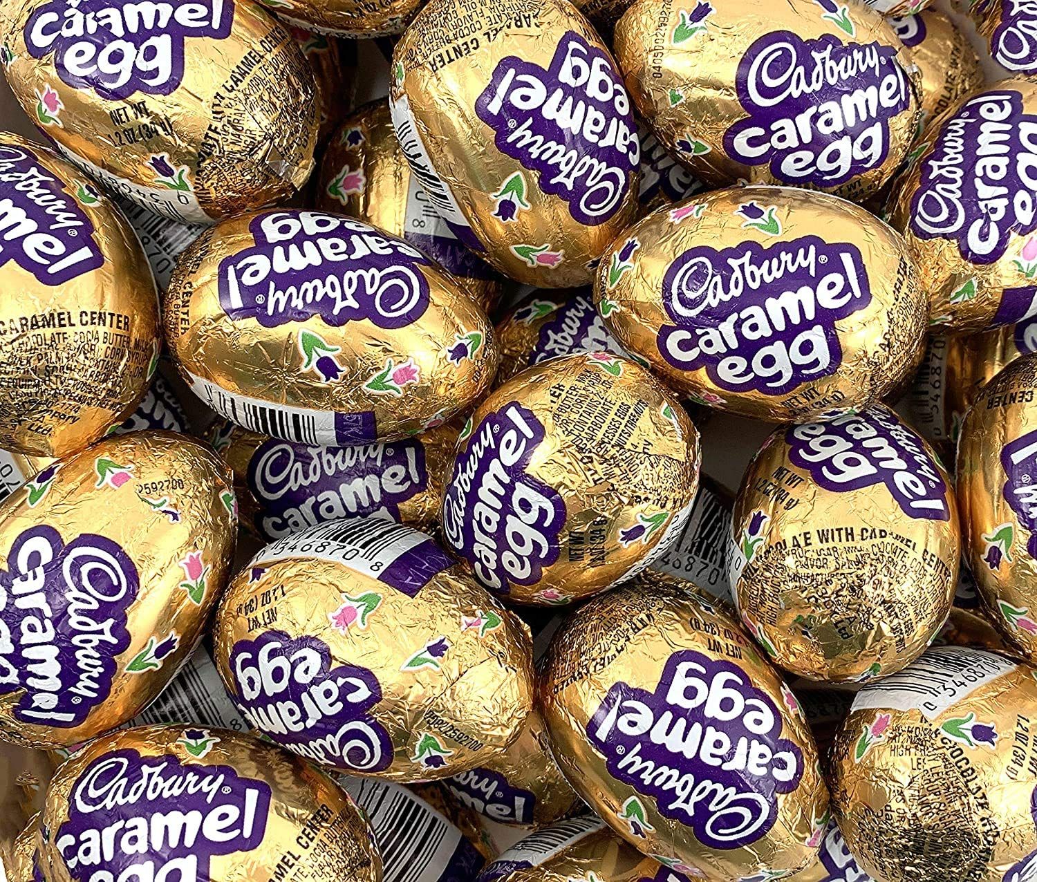 CADBURY Caramel Egg Candy, Milk Chocolate - Egg Filled with Creamy Caramel, 1.2 Ounce Egg (Pack of 48)
