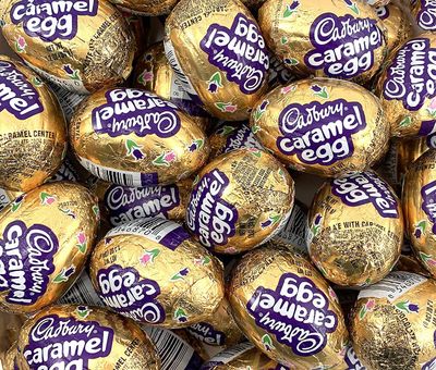 CADBURY Caramel Egg Candy, Milk Chocolate - Egg Filled with Creamy Caramel, 1.2 Ounce Egg (Pack of 48)