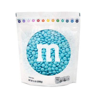 M&amp;MS Light Blue Milk Chocolate Candy, 5lbs of M&amp;M&#39;S in Resealable Pack for Candy Bars, Birthdays, Baby Showers, Gender Reveals, It&#39;s A Boy, Dessert Tables &amp; DIY Party Favors