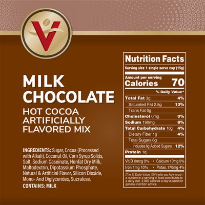 Victor Allen Coffee, Milk Chocolate Hot Cocoa Single Serve Cups, 42 Count