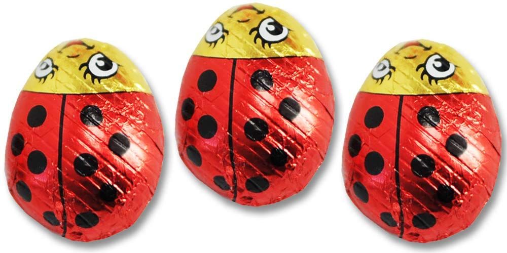 Madelaine Solid Premium Milk Chocolate Lady Bugs - Red Candy Party Favors (Red &amp; Black) (1/2 LB)