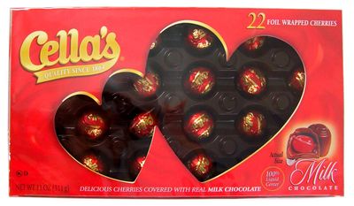 Cellas Delicious Cherry Covered with Real Milk Chocolate 22 Foil Wrapped Cherries 11 Oz