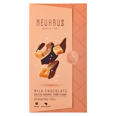 Neuhaus Belgian Chocolate Tablet - Milk Chocolate Salted Caramel Tablet - Variety Pack - Natural Organic, Gluten Free, Non-GMO, Made in Belgium - Chocolate Lovers Snack