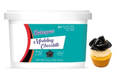 Bakerpan Black Modeling Chocolate - 1 Pound - Sculpt Cakes, Model Figurines, and Create Cake Toppers (Made in USA)