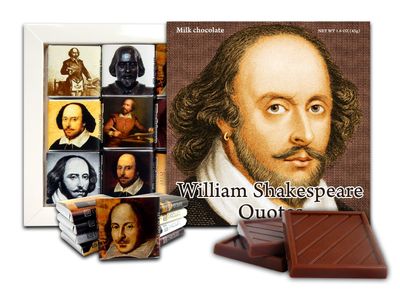 WILLIAM SHAKESPEARE QUOTES Chocolate Gift Set - 1 box, 5x5 inches - (Shakespeare Prime)