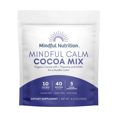 Mindful Nutrition Mindful Calm Sugar Free Hot Chocolate Mix - 40 Servings - Anti-Stress Drink Mix Powder Sleepy Cocoa Nighttime Relaxation Natural Sleep Aid