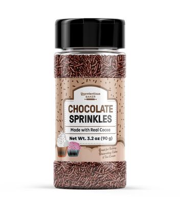 Unpretentious Chocolate Sprinkles (5 Tbsp) Rich &amp; Real Cocoa Flavor, Decorative Dessert Topping