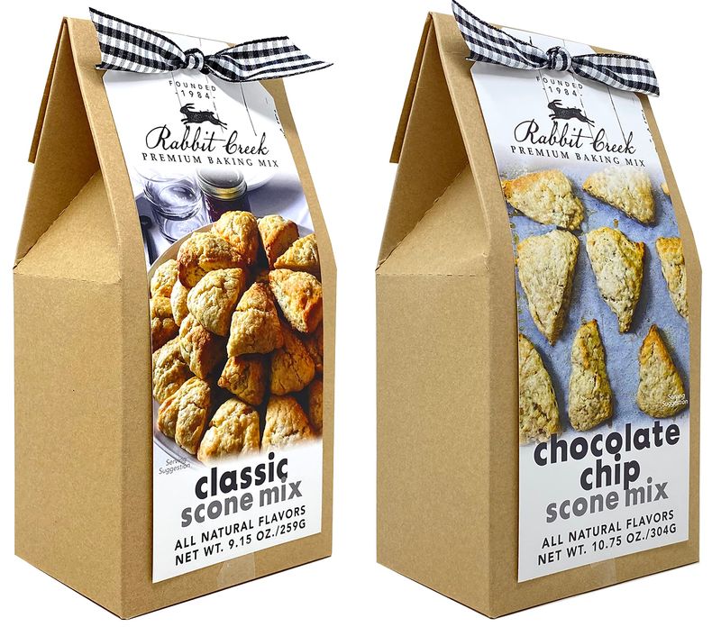 Rabbit Creek Scone Mix Variety Pack of 2 - Easy to Make Scone Mix, Made in the USA, Classic and Chocolate Chip Scone Mixes