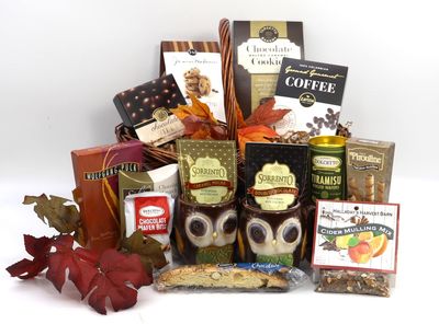 Gift Basket Village - The Colors of Fall Gourmet Food Basket, Large Thanksgiving &amp; Christmas Snack Hamper, Sweets and Chocolate Basket for Family &amp; Office, Sympathy, Anniversary, and Welcome - 4 lbs