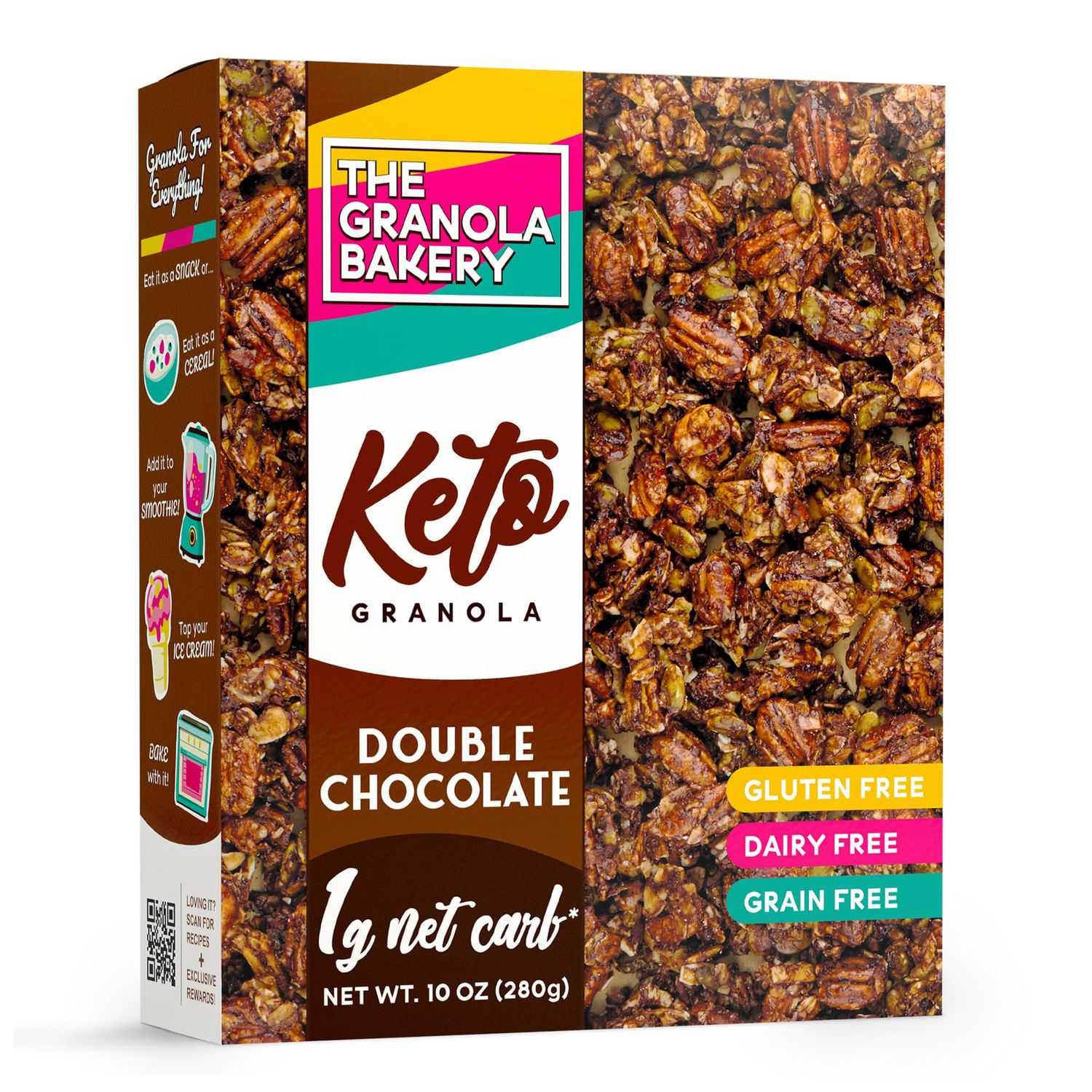 TGB Chocolate Keto Granola | 1g Net Carb Cereal | Gluten Free Low Carb Nut Snack, 10 Ounces