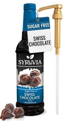 Syruvia Sugar-Free Swiss Chocolate Coffee Syrup - 25.4 fl oz With Pump