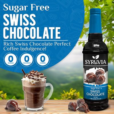 Syruvia Sugar-Free Swiss Chocolate Coffee Syrup - 25.4 fl oz With Pump