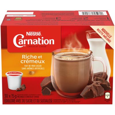 Nestle Carnation Rich and Creamy Hot Chocolate Keurig Compatible K-Cup Capsule Pods, 30 x 15g, 30 cups {Imported from Canada}