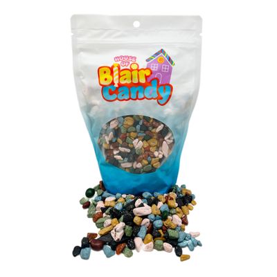 Chocolate Rocks - 2lb Resealable Stand Up Candy Bag - Realistic Edible Rock Candy - Candy Coated Chocolate Rocks in Various Shapes and Colors - Bulk Candy for Parties