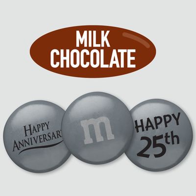 M&M'S 25th Anniversary Milk Chocolate Candy - 2lbs Anniversary Themed Bulk Candy, Perfect for Silver Anniversary Parties, 25th Anniversary, DIY Anniversary Party Favors