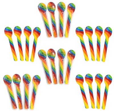 Christmas Candy Cane Spoons Fruity Flavor 24 Pack Edible Candies Spoon Individually Wrapped Stirring Hot Chocolate Cocoa Party Stocking Filler