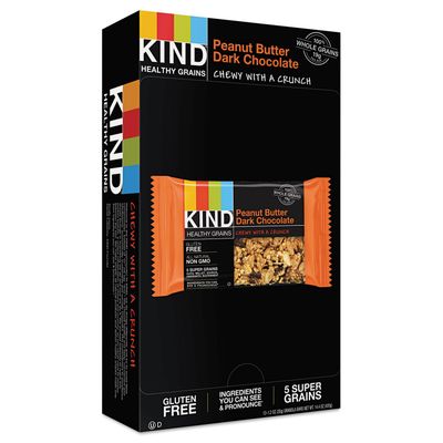 KIND Healthy Grains Bar, Peanut Butter Dark Chocolate, 1.2 Oz, 12/box