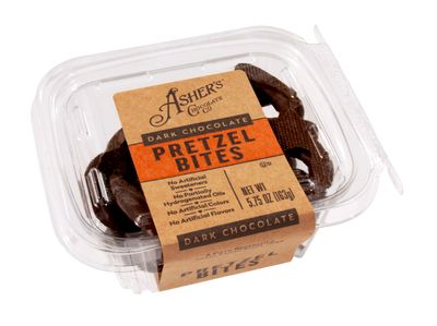 Asher's Chocolates, Chocolate Covered Pretzel Bites, Gourmet Sweet and Salty Candy, Small Batches of Kosher Chocolate, Family Owned Since 1892, (5.57oz, Dark Chocolate)
