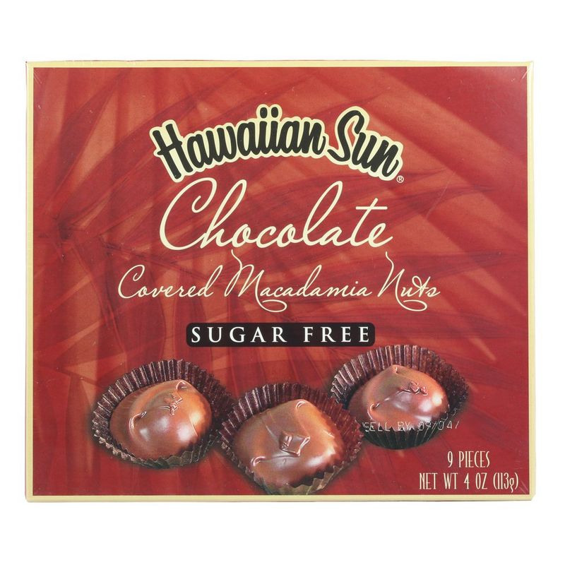Hawaiian Sun Sugar-Free Chocolate Covered Macadamia Nuts 4 Oz