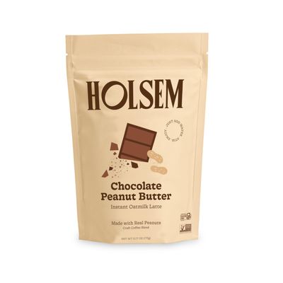 Chocolate Peanut Butter Instant Oat Milk Latte by Holsem Coffee, Organic Ingredients, Premium Coffee, Non-GMO, Vegan, Gluten Free, 5 Servings