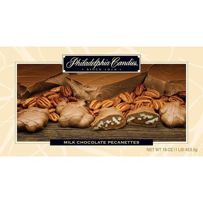 Philadelphia Candies Original Pecanettes (Caramel Pecan Turtles), Milk Chocolate 1 Pound Gift Box