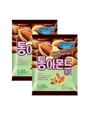 [Pack of 2] Orion Whole Almond Candy 90g / 3.1oz - Korean Snack Sweet &amp; Crispy Crunch Candy