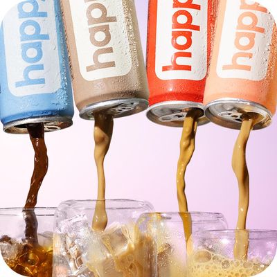happy coffee cold brew, 11 oz. cans, 12 pack, notes of chocolate &amp; genius, 100% arabica beans, no artificial flavors or sweeteners