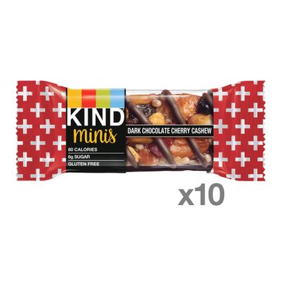 KIND Minis Healthy Snack Bar, Dark Chocolate Cherry Cashew, Low Glycemic Index, Gluten Free Bars, 0.7 OZ, (80 Count)