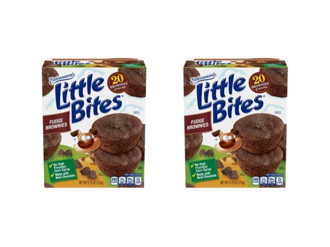 Entenmann&#39;s Little Bites Fudge Brownie Mini Muffins | 2 pack (10 pouches total)