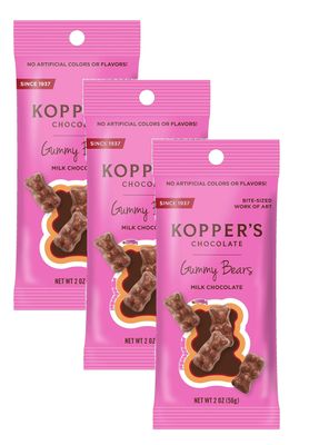 Kopper&#39;s MIilk Chocolate Gummy Bears 2oz Grab &amp; Go Bag - Pack of 3