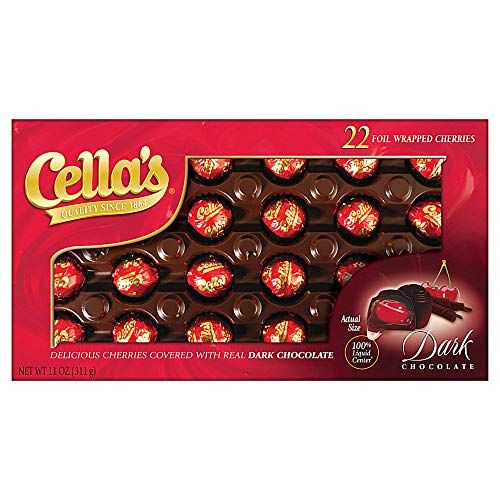 Cellas Dark Chocolate Covered Cherries 22 Count, 11 Ounce