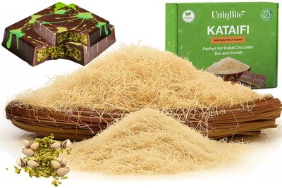 UNIQBITE Kataifi Shredded Fillo Dough for Dubai Chocolate Bar Pistachio Knafeh | Phyllo Dough Kadayif Pastry, 1.1lb (500g)