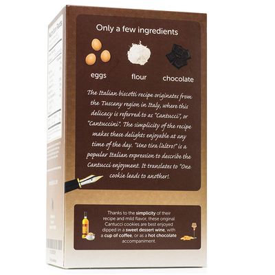 Gusta Authentic Biscotti Cookies Made in Tuscany, Italy - Chocolate Chip - Original Two Bites Size - All Natural Ingredients - Fresh &amp; Genuine Italian Dessert Treats - 17.64oz