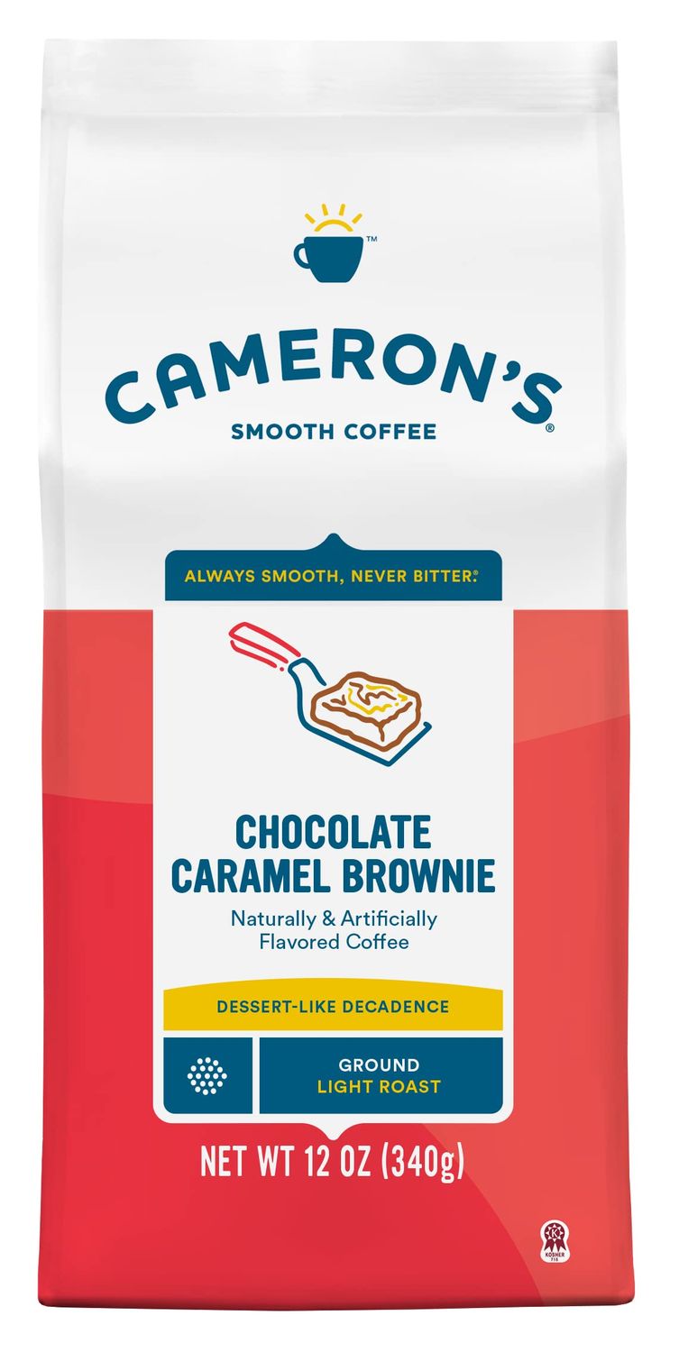 Cameron&#39;s Coffee Roasted Ground Coffee Bag, Flavored, Chocolate Caramel Brownie, 12 Ounce (Pack of 3)