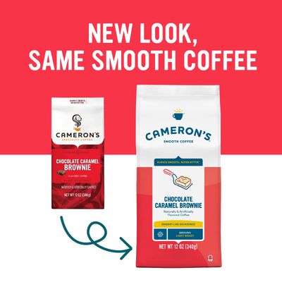 Cameron's Coffee Roasted Ground Coffee Bag, Flavored, Chocolate Caramel Brownie, 12 Ounce (Pack of 3)