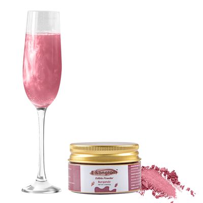 E-Kongton Burgundy Edible Luster Dust: 7 Grams Edible Glitter for Drinks, Fondant, Cake Decorating, Cookie, Chocolates and More, Food Grade Dust on Shine, Edible Metallic Powder, Vegan &amp; Gluten Free