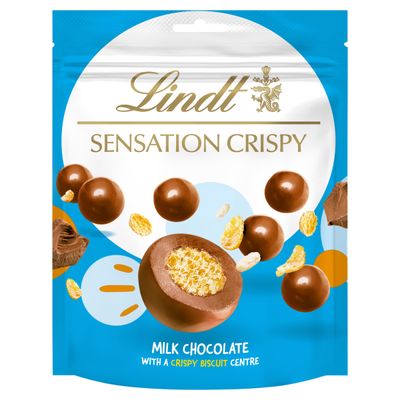 Lindt Sensation Crispy - Milk Chocolate with Crispy Biscuit Center, 140g