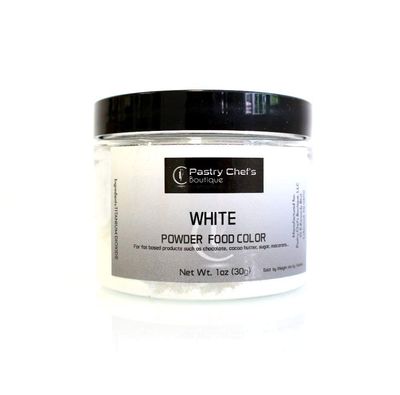 Pastry Chef&#39;s Boutique Fat Soluble Powder Food Color - Great for Coloring Chocolate and Cocoa Butter - 1 oz. - White