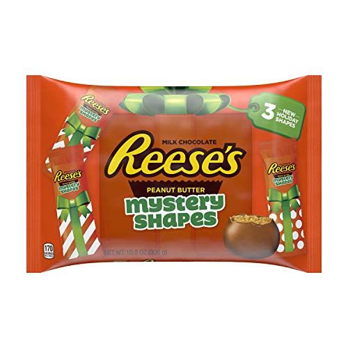 Reese&#39;s (1) Bag Peanut Butter Milk Chocolate Holiday Mystery Shapes Individually Wrapped Candy Pieces - Net Wt. 10.8 oz