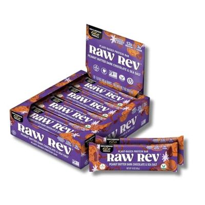 Peanut Butter Dark Chocolate &amp; Sea Salt New and Improved Glo Vegan Protein Bars, 12g of Plant-Based Protein with Only 3g of Sugar, Pack of 12